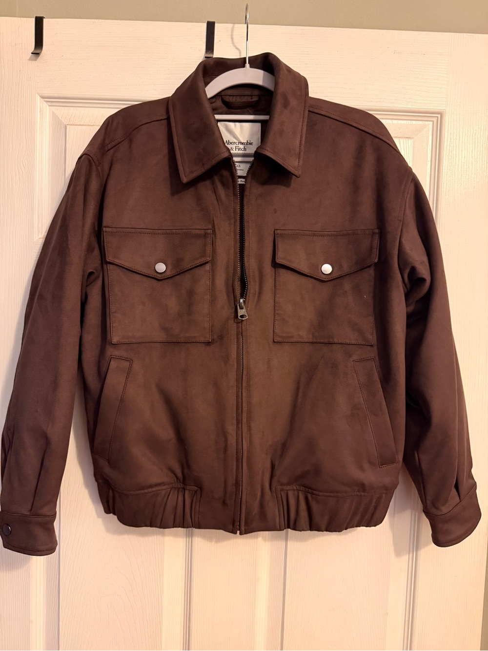 Abercrombie & Fitch Vegan Suede Bomber Jacket